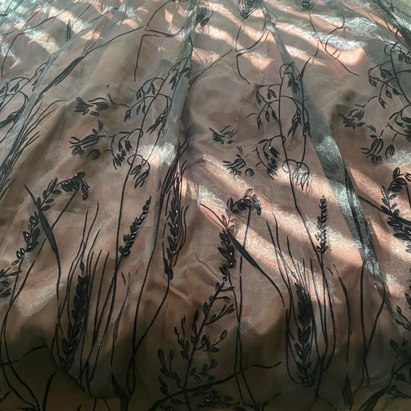 Ladies Designer Cocktail Skirt Black Embroidery David Meister - Picture 7 of 11